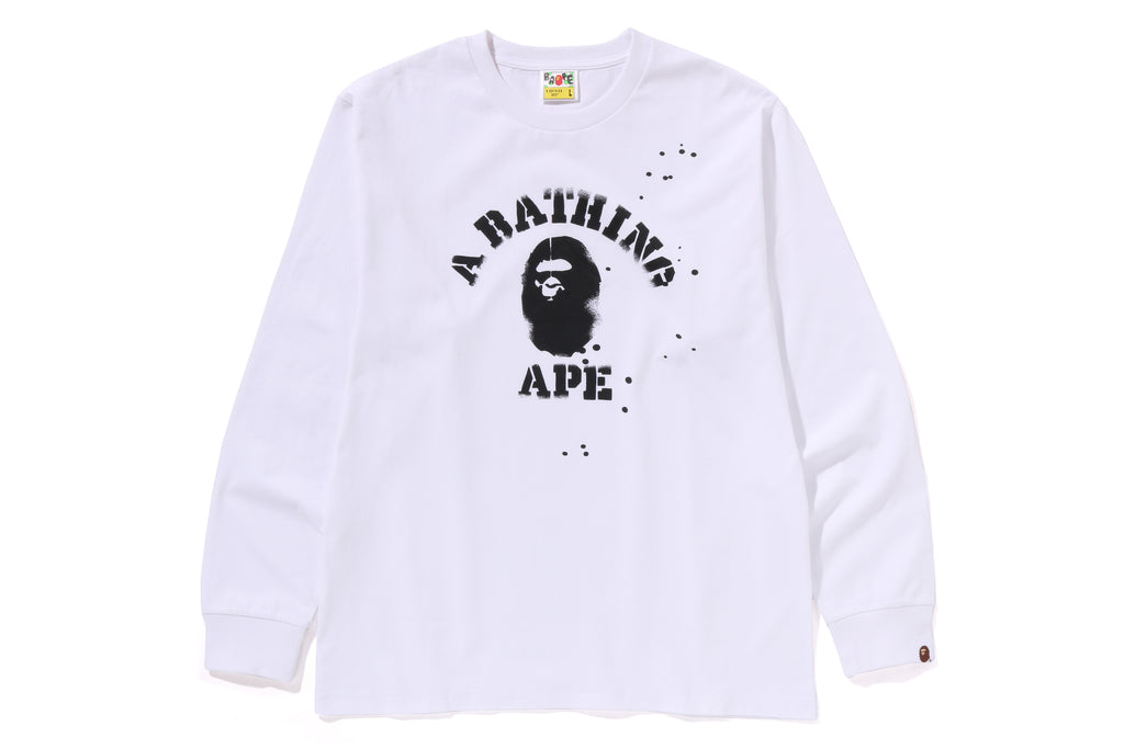 BAPE X JV COLLEGE L/S TEE WHT